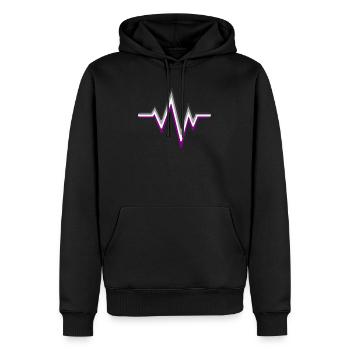 Asexué Heartbeat Ace Flag Couleurs Asexualité - Sweat à capuche Premium bio Homme - noir - Devant - Nico (187cm)
