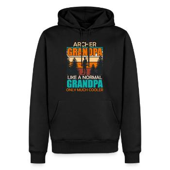 Archer Grand-père comme grand-père normal seulement plus cool - Sweat à capuche Premium bio Homme - noir - Devant - Nico (187cm)
