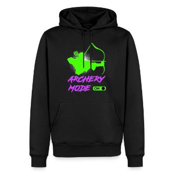 Archery mode on archer - Men’s Premium Organic Hoodie - black - Front - Nico (187cm)