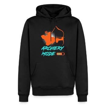 Archery mode on archer - Men’s Premium Organic Hoodie - black - Front - Nico (187cm)