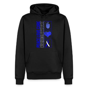 Peace Love Cure Cushing Disease T Shirt - Sweat à capuche Premium bio Homme - noir - Devant - Nico (187cm)