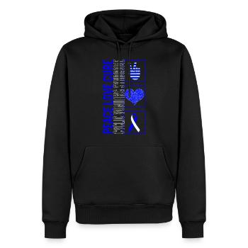 Peace Love Cure Cyclic Vomiting Syndrome T Shirt - Men’s Premium Organic Hoodie - black - Front - Nico (187cm)