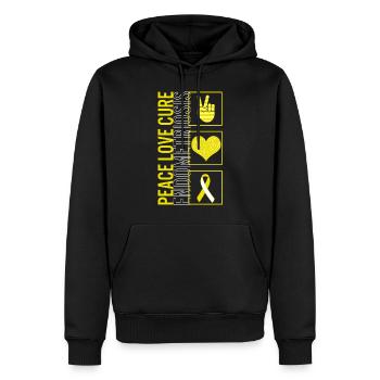 Peace Love Cure Endométriose T Shirt - Sweat à capuche Premium bio Homme - noir - Devant - Nico (187cm)