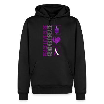 Peace Love Cure Morbus Crohn T-Shirt - Männer Premium Bio Hoodie - Schwarz - Vorne - Nico (187cm)