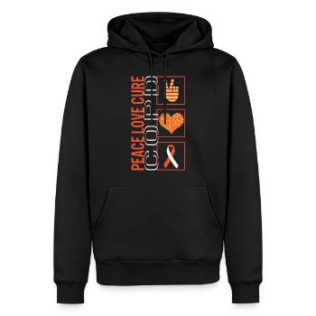 Peace Love Cure T T Shirt BPCO - Sweat à capuche Premium bio Homme - noir - Devant - Nico (187cm)