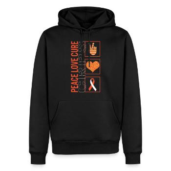Peace Love Cure CRPS T Shirt - Men’s Premium Organic Hoodie - black - Front - Nico (187cm)