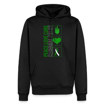 Peace Love Cure Zerebral Pulsy T Shirt - Männer Premium Bio Hoodie - Schwarz - Vorne - Nico (187cm)