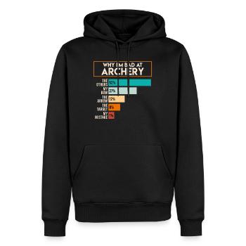 Mauvais en tir à l’arc Archer - Sweat à capuche Premium bio Homme - noir - Devant - Nico (187cm)