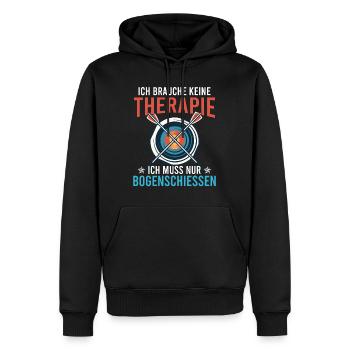 Muss nur Bogenschießen Bogensport - Männer Premium Bio Hoodie - Schwarz - Vorne - Nico (187cm)