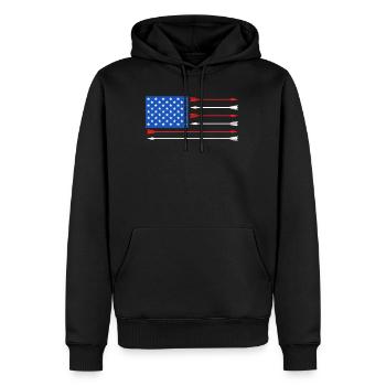 Usa Archer de tir à l’arc - Sweat à capuche Premium bio Homme - noir - Devant - Nico (187cm)