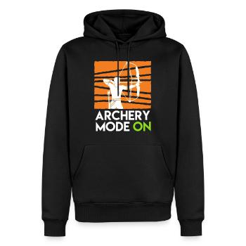 Archery Mode On Compoundbogen - Männer Premium Bio Hoodie - Schwarz - Vorne - Nico (187cm)