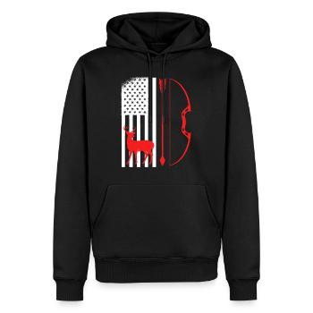 Archer Hunter USA Archery - Men’s Premium Organic Hoodie - black - Front - Nico (187cm)