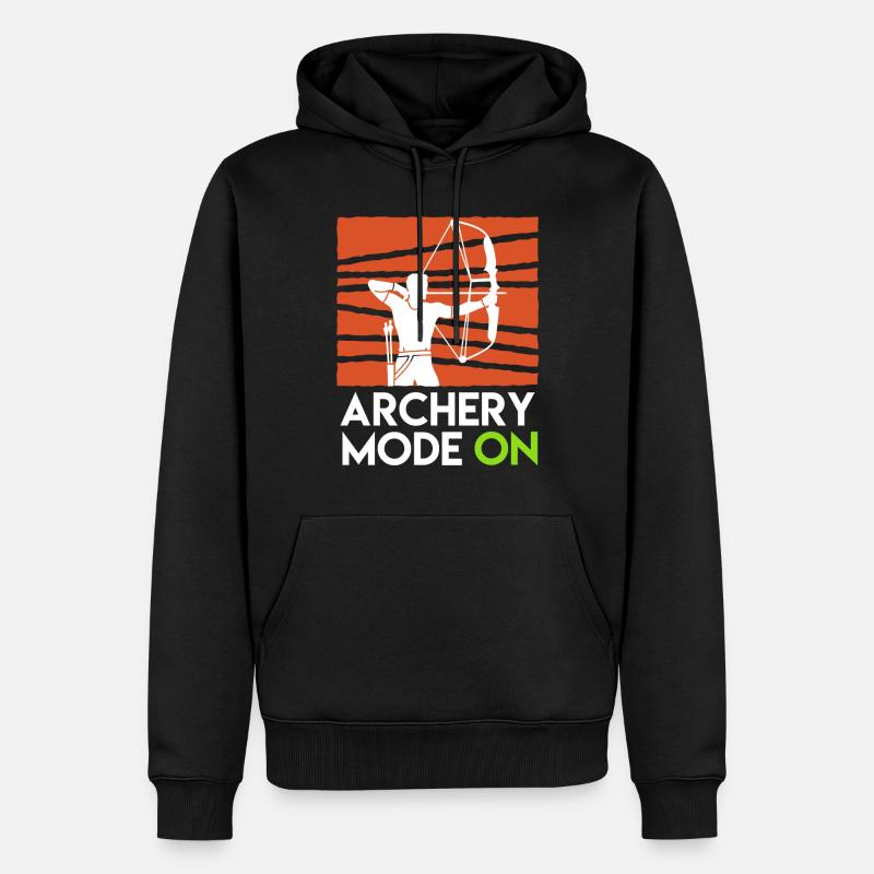 Archery Mode On Compound Bow - Men’s Premium Organic Hoodie - black