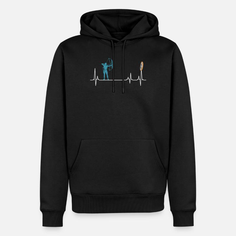 Archer Heartbeat Tir à l’arc - Sweat à capuche Premium bio Homme - noir