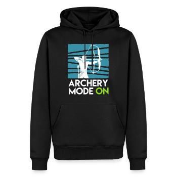 Archery Mode On Compoundbogen - Männer Premium Bio Hoodie - Schwarz - Vorne - Nico (187cm)