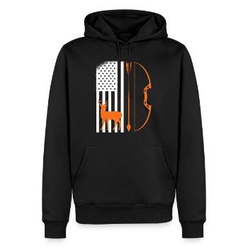 Archer Hunter USA Archery - Men’s Premium Organic Hoodie - black - Front - Nico (187cm)