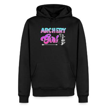 Archer Girls Dames - Sweat à capuche Premium bio Homme - noir - Devant - Nico (187cm)