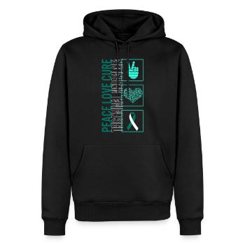 Peace Love Cure Trigeminal Neuralgia T Shirt - Sweat à capuche Premium bio Homme - noir - Devant - Nico (187cm)