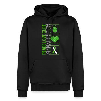 Peace Love Cure Spinal Fusion T Shirt - Men’s Premium Organic Hoodie - black - Front - Nico (187cm)