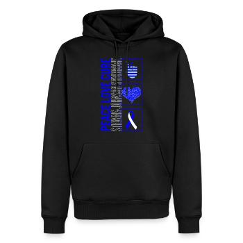Peace Love Cure Stevens Johnson Syndrome T Shirt - Men’s Premium Organic Hoodie - black - Front - Nico (187cm)