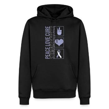 Frieden Liebe Heilung Magenkrebs T Shirt - Männer Premium Bio Hoodie - Schwarz - Vorne - Nico (187cm)