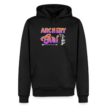 Archer Girls Dames - Sweat à capuche Premium bio Homme - noir - Devant - Nico (187cm)