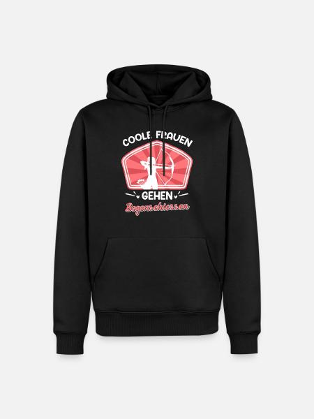 Coole Frauen gehen Bogenschießen - Männer Premium Bio Hoodie - Schwarz