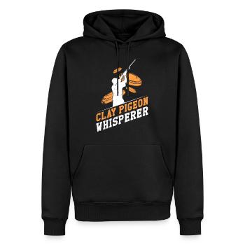 Tontauben Flüsterer Tontaubenschießen - Männer Premium Bio Hoodie - Schwarz - Vorne - Nico (187cm)