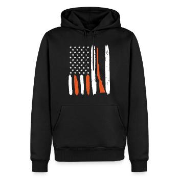 USA Fusil de chasse Arme Clay Pigeon Shooting - Sweat à capuche Premium bio Homme - noir - Devant - Nico (187cm)