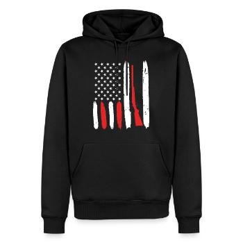 USA Fusil de chasse Arme Clay Pigeon Shooting - Sweat à capuche Premium bio Homme - noir - Devant - Nico (187cm)