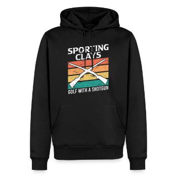 Tontaubenschießen Golf mit Shotgun - Männer Premium Bio Hoodie - Schwarz - Vorne - Nico (187cm)