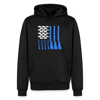 USA Tontaubenschießen - Männer Premium Bio Hoodie - Schwarz - Vorne - Nico (187cm)