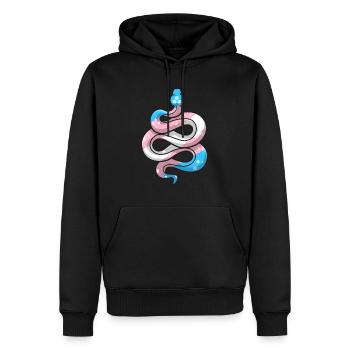 Transgenre Pride Stuff Trans Flag Serpent Reptile - Sweat à capuche Premium bio Homme - noir - Devant - Nico (187cm)