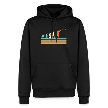 Tir au pigeon d’argile vintage - Sweat à capuche Premium bio Homme - noir - Devant - Nico (187cm)