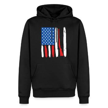 USA Fusil de chasse Arme Clay Pigeon Shooting - Sweat à capuche Premium bio Homme - noir - Devant - Nico (187cm)