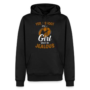 Je photographie comme une fille mesdames - Sweat à capuche Premium bio Homme - noir - Devant - Nico (187cm)