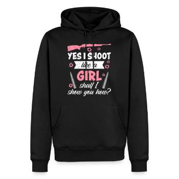 Je photographie comme une fille de sport - Sweat à capuche Premium bio Homme - noir - Devant - Nico (187cm)