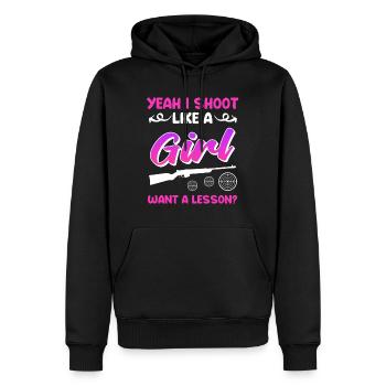 Tirez comme une fille tireur sportif féminin - Sweat à capuche Premium bio Homme - noir - Devant - Nico (187cm)