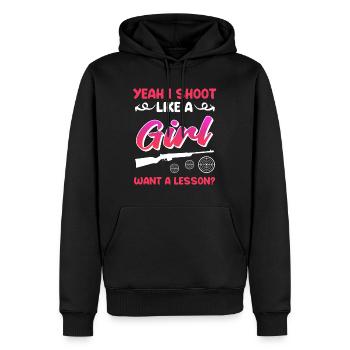 Tirez comme une fille tireur sportif féminin - Sweat à capuche Premium bio Homme - noir - Devant - Nico (187cm)
