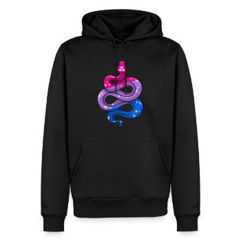 Bisexual Pride Snake Bi Pride Flag Couleurs LGBT - Sweat à capuche Premium bio Homme - noir - Devant - Nico (187cm)