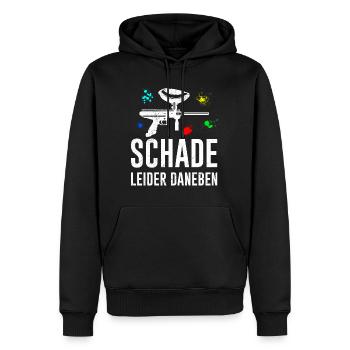 Schade leider daneben Paintball - Männer Premium Bio Hoodie - Schwarz - Vorne - Nico (187cm)