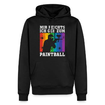 Mir reichts ich gehe zum Paintball - Männer Premium Bio Hoodie - Schwarz - Vorne - Nico (187cm)