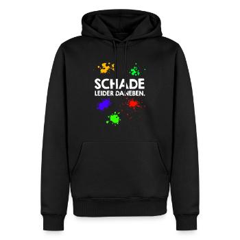 Schade leider daneben Paintballspieler - Männer Premium Bio Hoodie - Schwarz - Vorne - Nico (187cm)