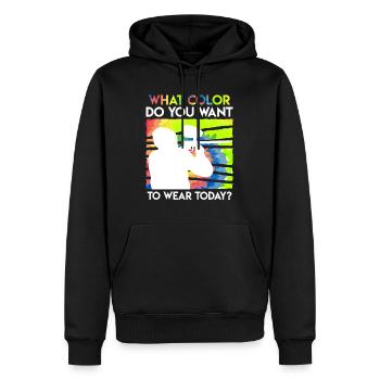 Quelle couleur voulez-vous porter aujourd’hui? Paintball - Sweat à capuche Premium bio Homme - noir - Devant - Nico (187cm)