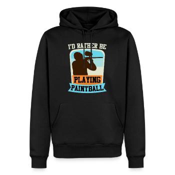 Ich würde lieber Paintball spielen Paintballer - Männer Premium Bio Hoodie - Schwarz - Vorne - Nico (187cm)