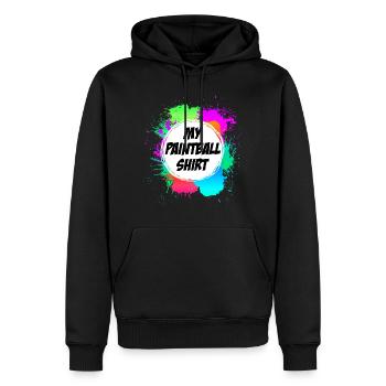 Mein Paintball Shirt Paintballspieler - Männer Premium Bio Hoodie - Schwarz - Vorne - Nico (187cm)