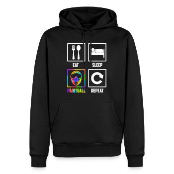 Manger Dormir Paintball Répéter Paintballer Paintball - Sweat à capuche Premium bio Homme - noir - Devant - Nico (187cm)