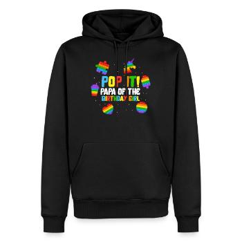 Pop It Papa of the Birthday Girl Fidget Kids - Men’s Premium Organic Hoodie - black - Front - Nico (187cm)