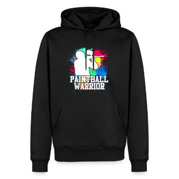 Paintball Warrior Paintballer - Männer Premium Bio Hoodie - Schwarz - Vorne - Nico (187cm)