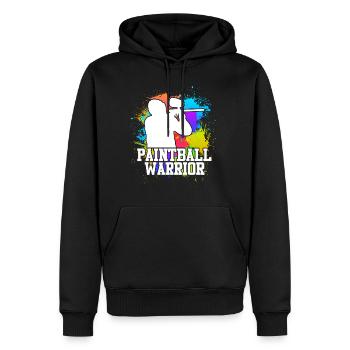 Paintball Warrior Paintballer - Männer Premium Bio Hoodie - Schwarz - Vorne - Nico (187cm)